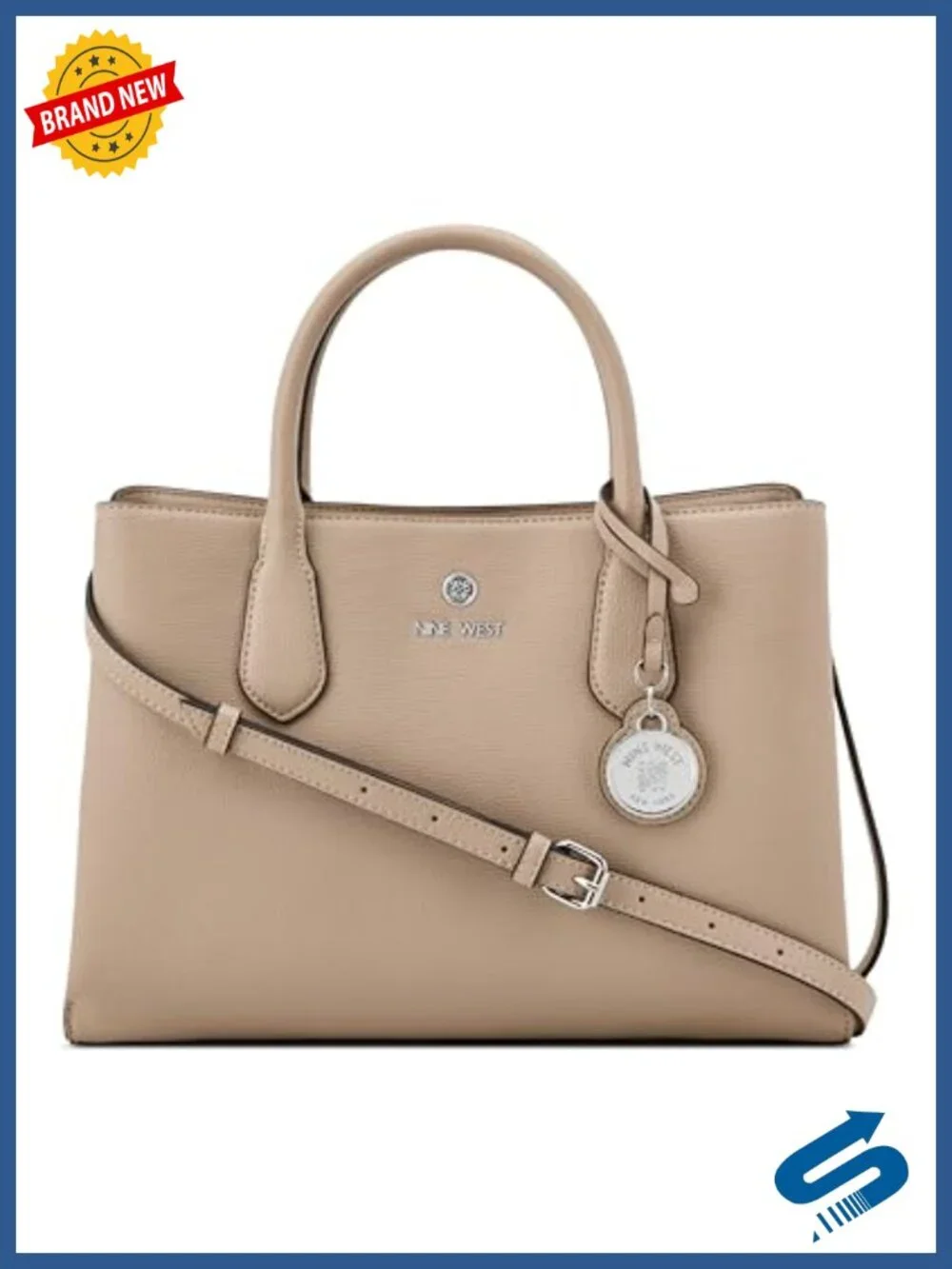 Nine West Kyrie Triple Compartment Satchel with Faux Leather